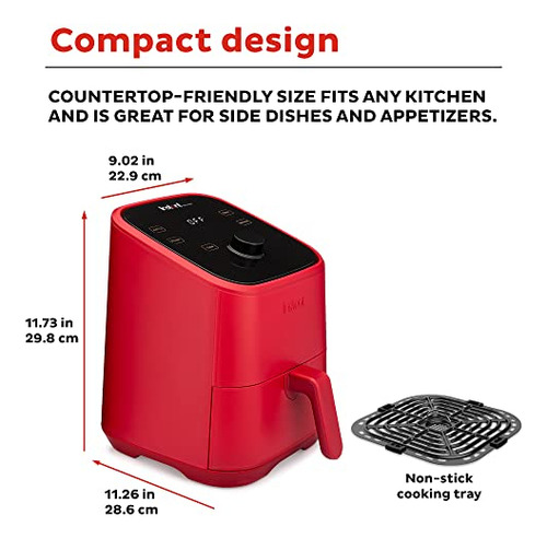 Combo Air Fryer Horno Instant Vortex, 2 Litros, Rojo, Con 90