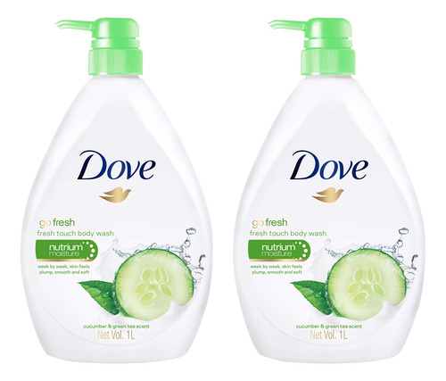 Gel De Baño Dove Go Fresh, Nutritivo, Pepino Y Verde, 1 L X