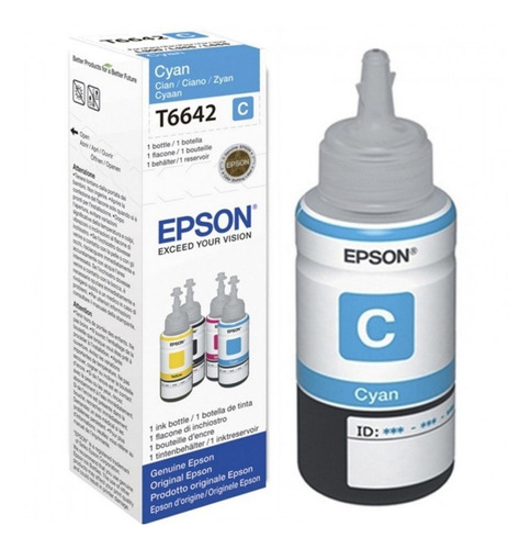 Botella Epson 664 De Tinta Color Cyan (azul) Ref. T664220