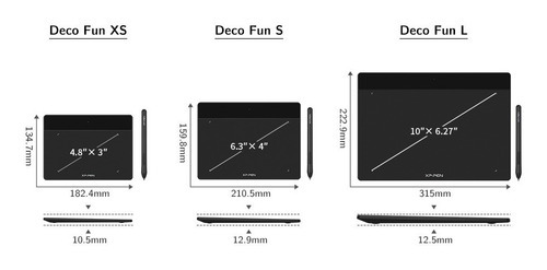 Imagen 6 de 10 de Tableta Gráfica Digitalizadora Xp-pen Deco Fun L Negra Lapiz