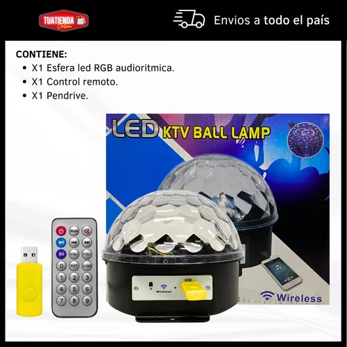 Bola De Disco Con Luces Led USB + Control + MP3