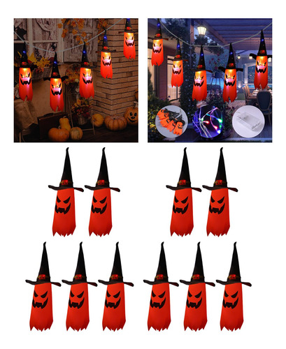 Lâmpada De Abóbora Para Decoração De Halloween Com 10