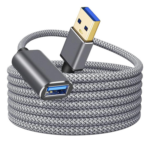 Cable De Extensión Usb 3.0, Trenzado De Nailon, Macho Hacia