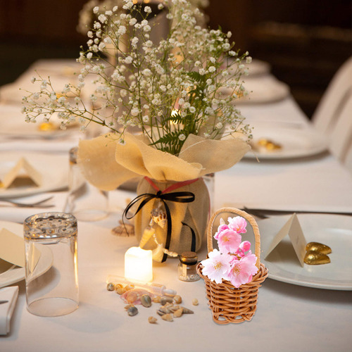 Cajas De Regalo Con Minicanasta De Flores Y Accesorios, 20 U