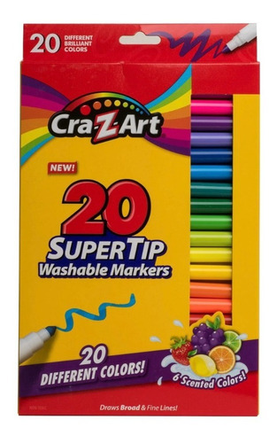 Cra-z-art Supertip Washable Markers 20 Colors Canetinhas Eua