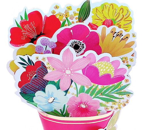 2 Tarjeta 3d Para El Día De La Madre, Ramo De Flores, A