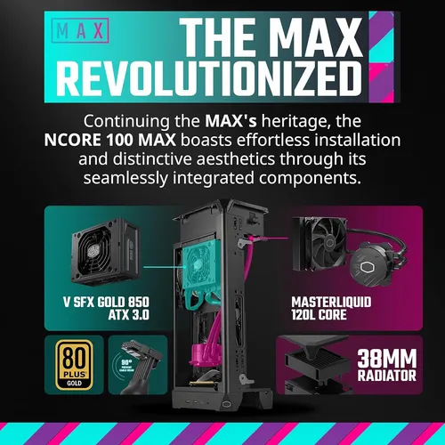 Cooler Master Ncore 100 Max Itx Case Con Aio 120mm Y Psu