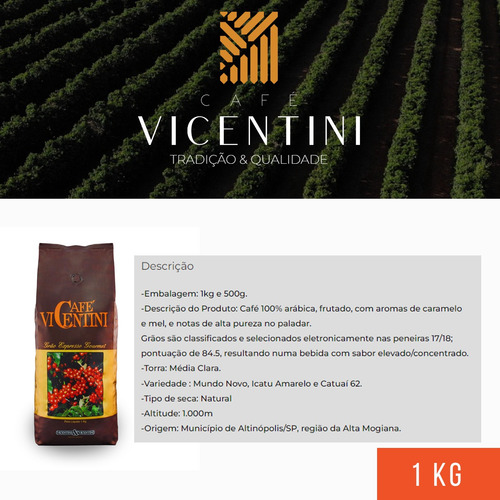 Café Vicentini Expresso Gourmet Torrado Em Grãos - 1kg
