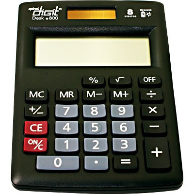 Calculadora De Mesa Bateria E Solar Com 8 Dígitos Preta