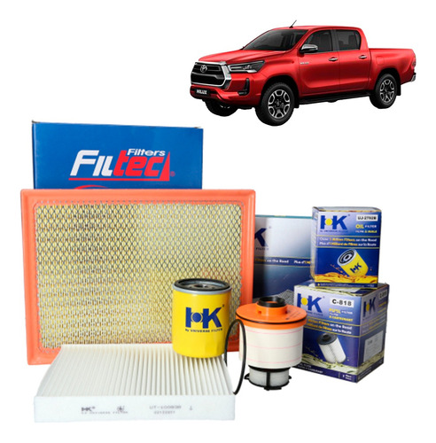 Filtros Para Toyota Hilux 2gdftv 2017 2021 Kit