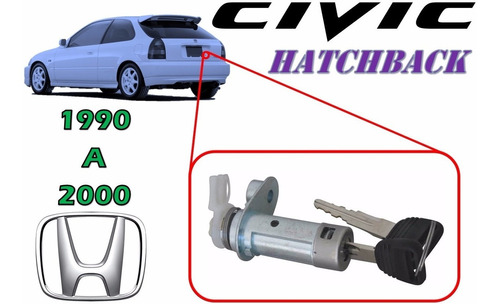 90-00 Honda Civic Hatchback Chapa Para Cajuela Con Llaves