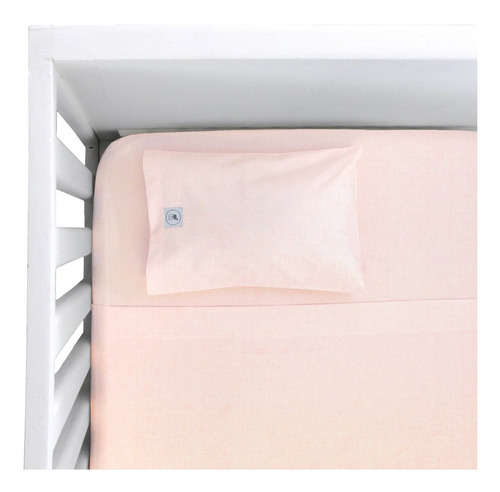 Juego Sábanas Cama Cuna Bebé 100% Algodón 3pz Rosa 95x140cm Color Rosa Claro Diseño De La Tela Liso