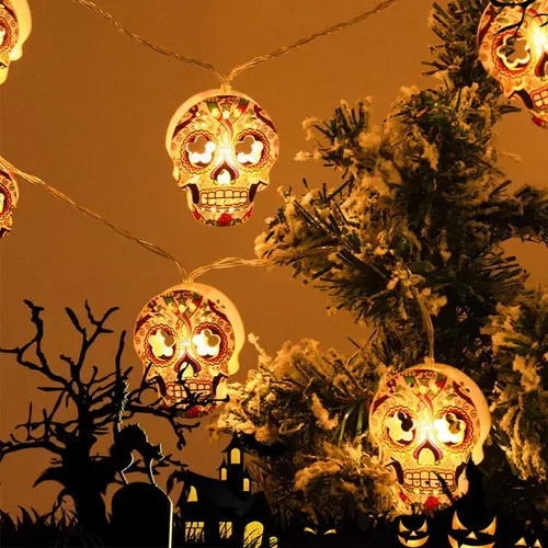 A Serie De Decoración De Halloween Con Luz Led Skull Terror