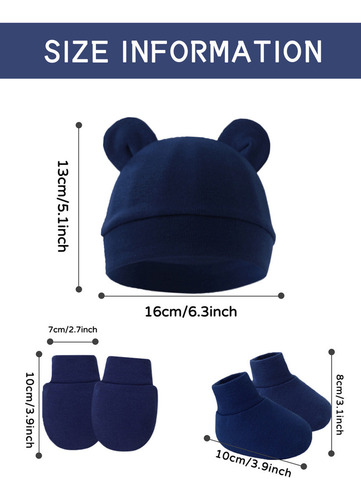 Bebé Gorro Y Guantes Para Recién Nacido Beanie Sombrero