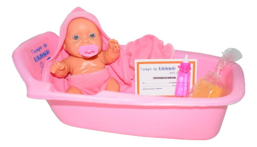 Muñeco Chiquito 20cm C/bañera Y Accesorios Tiempo De Jugar