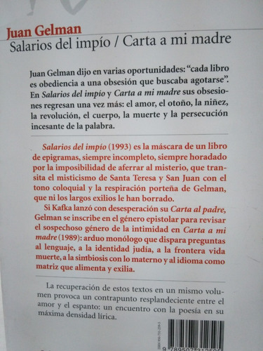 Imagen 2 de 3 de Salarios Del Impio Cartas A Mi Madre - Juan Gelman -pd