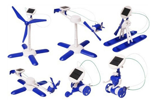 Imagem 1 de 5 de Kit Robo Solar 6 Em 1 Brinquedo De Montar Helicoptero Dinoss