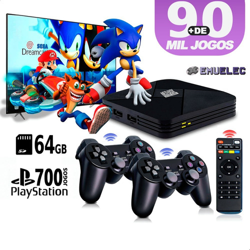 Retro Smart Game Para Tv 90 Mil Jgs 2 Controles Sem Fio