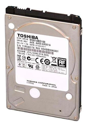 Disco Duro Toshiba 1tb Para Laptop 2.5 5400rpm Sata 6gb/s