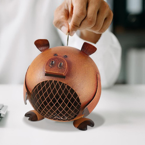 Hucha De Cerdo De Hierro, Caja De Ahorro De Dinero,