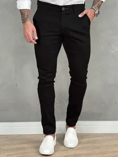 Calca Masculina Sarja Premium Social Esport Fino Bolso Lycra