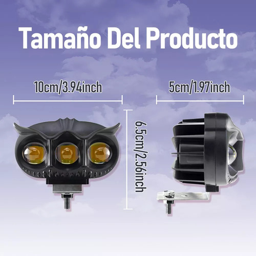 Par Faros De Lupa Led Luz De Moto Auto 5 Modos De Luz Color
