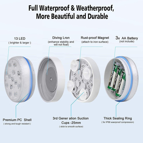 Imagen 6 de 10 de Luces Llevadas Sumergibles Con Piscina Decorativa Impermeabl