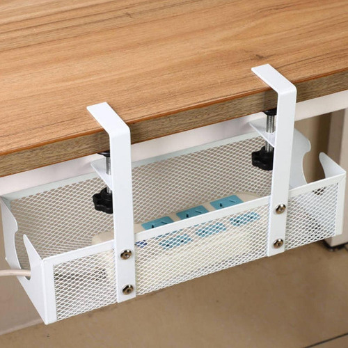 Under Desk Cable Tray Box No Drill Metal Cable Rack