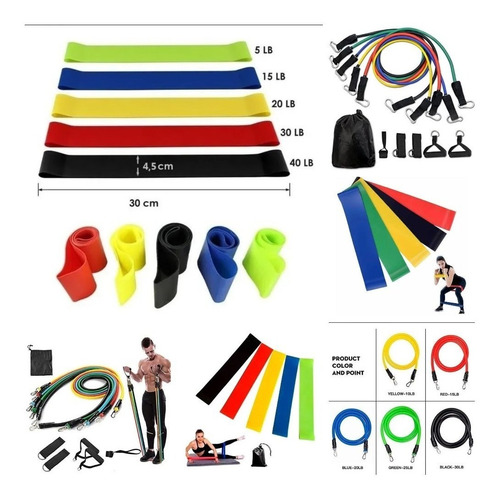 Kit De Bandas Elasticas Para Hacer Ejercicios 100% Latex