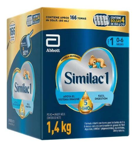 Similac 1 Caja 5hmos 1400gs (4bol 350g)