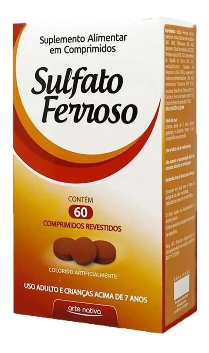 Suplemento Alimentar Sulfato Ferroso 60Cpr - Arte Nativa