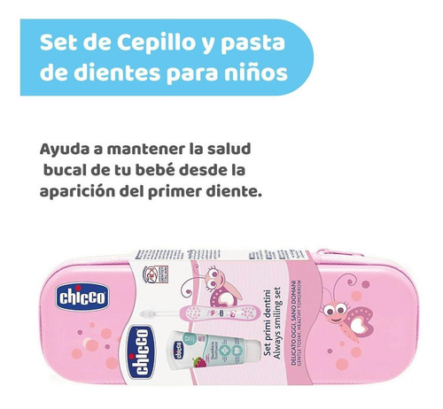 Imagen 2 de 5 de Chicco Set De Cuidado Oral, Color Rosa