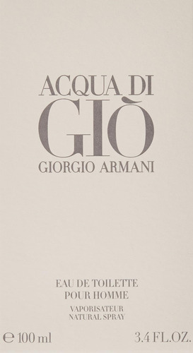 Acqua Di Gio De Giorgio Armani Para Los Hombres. Eau De Toil