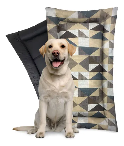 comprar Caminha Colchonete Impermeável Geométrica Conforto Pet G Cor Cáqui Desenho Triângulo Cáqui