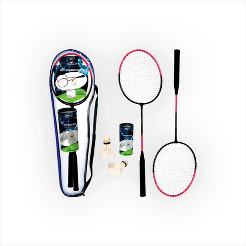 Kit Badminton C/raquetes Petecas Bolsa Transporte Jogo Novo