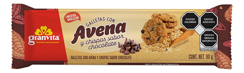 5 Pzs Granvita Galletas De Avena Con Chocolate 90gr