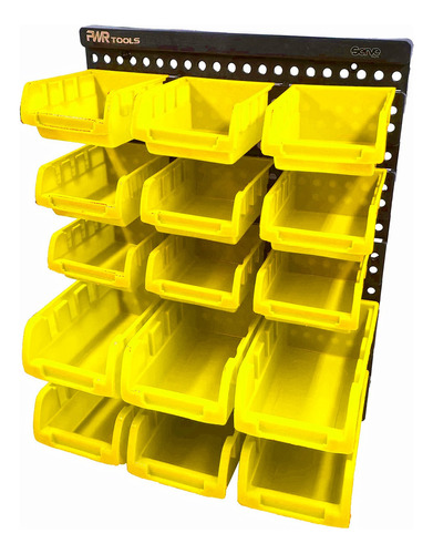 Painel Organizador Gaveteiro 15cx Porta Parafusos Maxx Tools Cor Amarelo