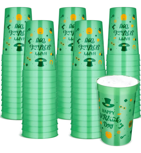 50 Vasos De Plástico Para Fiesta Del Día De San Patricio, Va