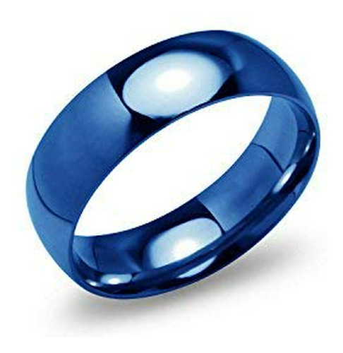 Banda Anillo De Boda Joyería Silverline Hombres 6mm Azul De 