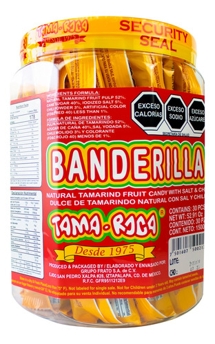 Banderilla  Dulce De Tamarindo Mexicano. Contiene 30 Piezas 