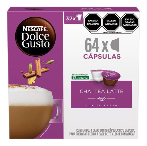 Cápsulas De Té Chai Latte Nescafé Dolce Gusto Caja De 64cáps