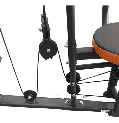 Multigimnasio Multigym Athletic Home Gym Minigym Gimnasio Multifuncion Para Usuarios De 125 Kg Y Pesas Por 57 Kg Negro Con Naranja Gimnasio Multifuncional Para El Hogar