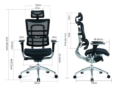 Cadeira Ergonômica Presidente Ergohaustecido Mesh - Branco
