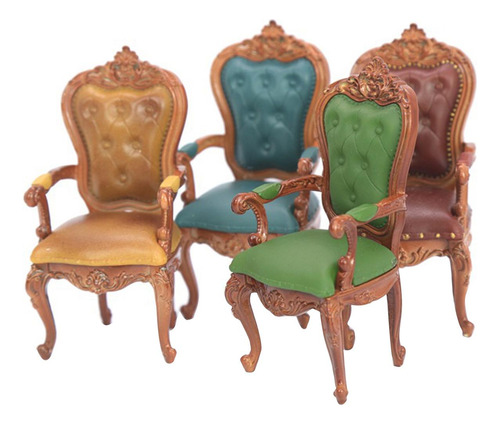 Silla Para Casa De Muñecas, Escala 1/12, Marrón Oscuro