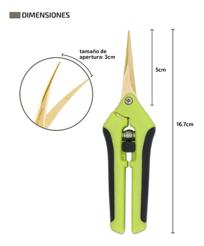 Imagen 4 de 5 de Tijeras De Podar Herramienta Para Jardin Profesional Y Curva