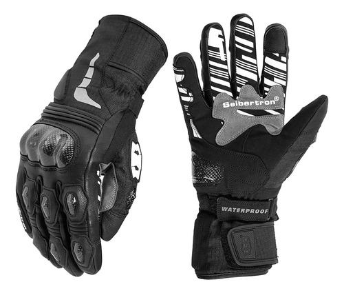 Seibertron Spw-2 - Guantes De Cuero Para Motocicleta, De Fib