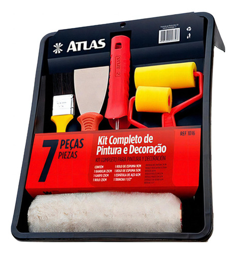 Kit Pintura Completo 7 Peças Atlas Rolo La Poliester