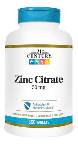 Citrato De Zinc 50 Mg, 360 Tabletas