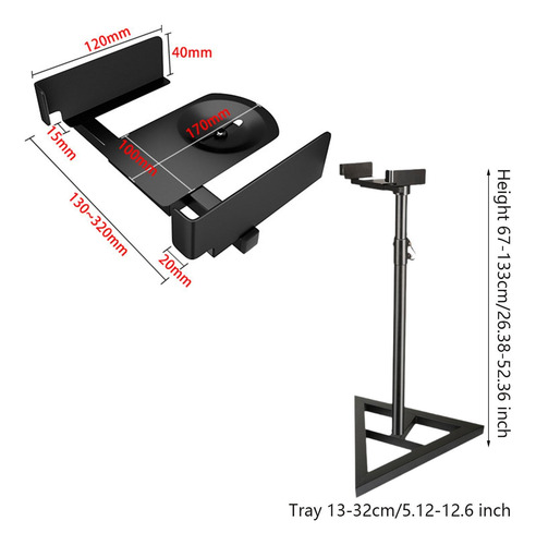 Suporte De Alto-falante Com Grampo Suporte De 67 A 113 Cm