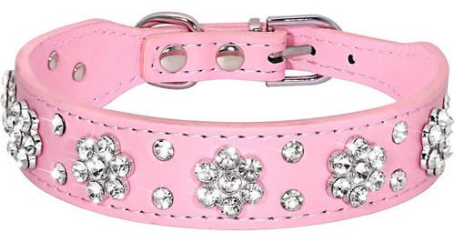 Collar De Perro Didog Patron De Flor Bling Bling